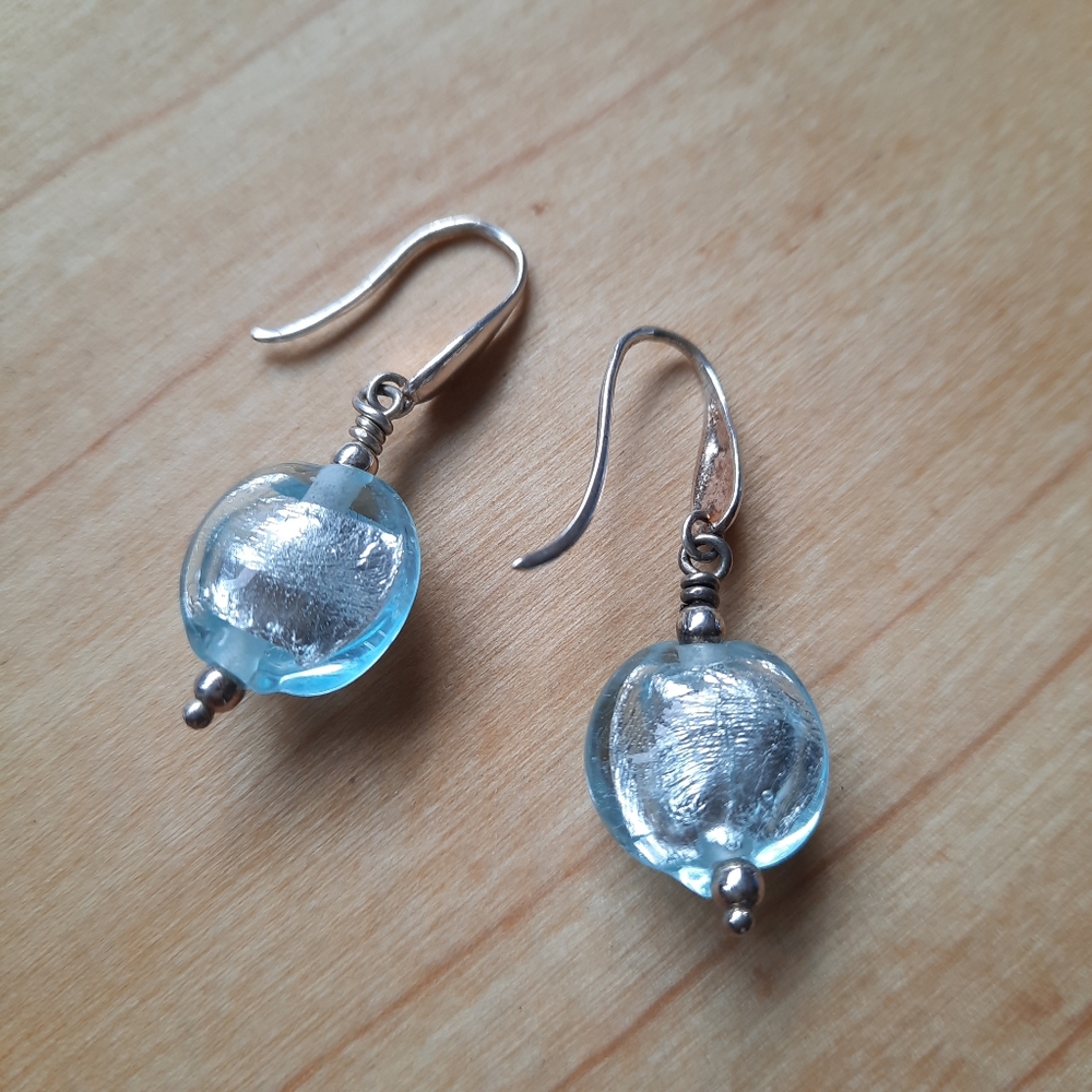 Sparkly & bright silver earrings